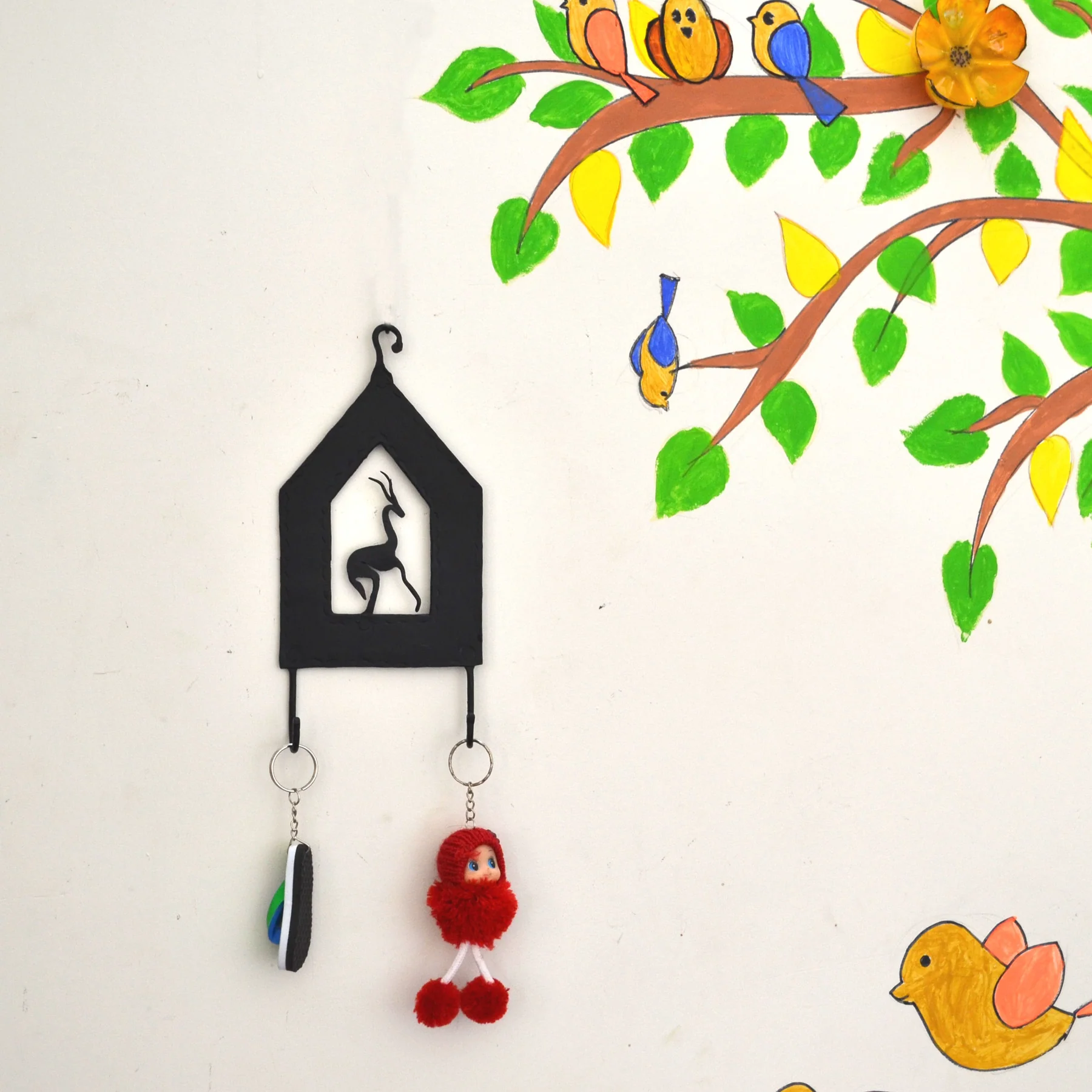 WIH002_0_1800x1800 Wrought Iron Tribal Key Chain Holder - Image 1