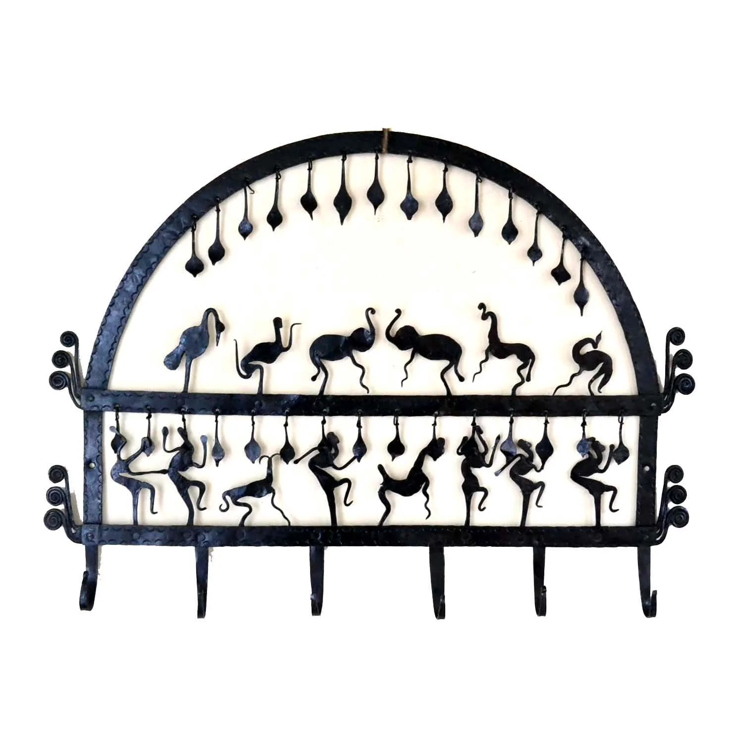 WIH008_0_1800x1800 Wrought Iron Multi Hook Key Chain Holder - Image 1