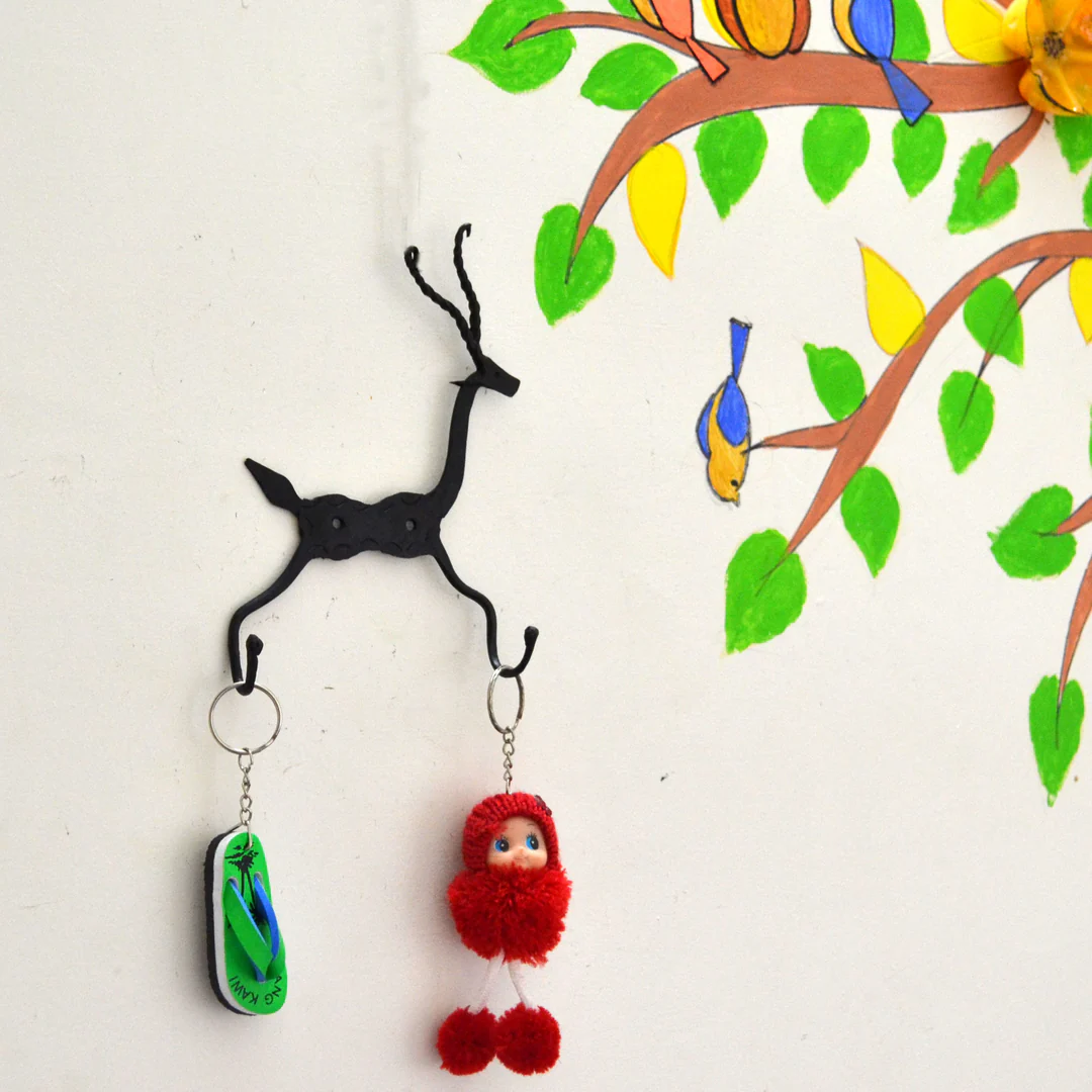 WIH013_0_1080x Wrought Iron 2 Hook Key Chain Holder - Image 1