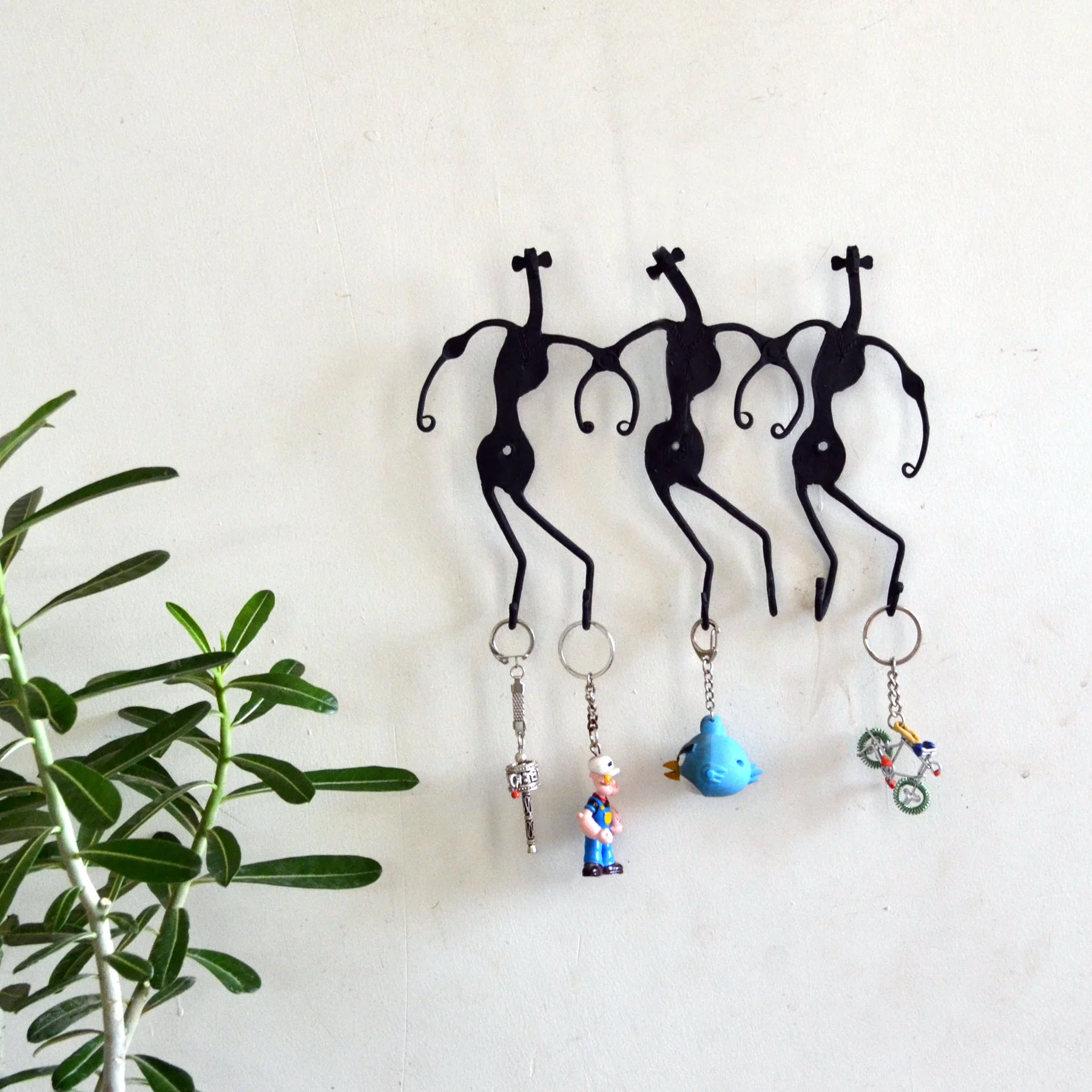 WIH022_0_1800x1800 Wrought Iron Tribal Dance 6 Hook Keychain Holder - Image 1